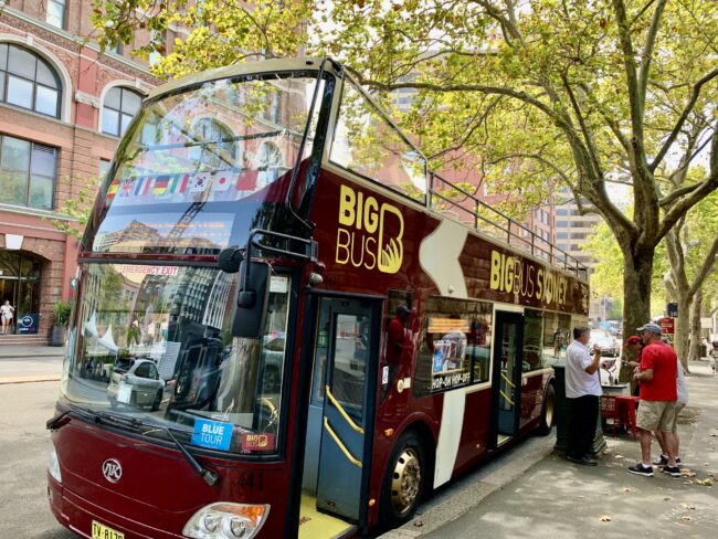 Big Bus parked at the Central Station bus stop in Sydney