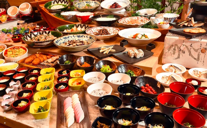 Breakfast buffet at Shuzenji Onsen Katsuragawa (image from Dormy Hotels & Resorts official website)