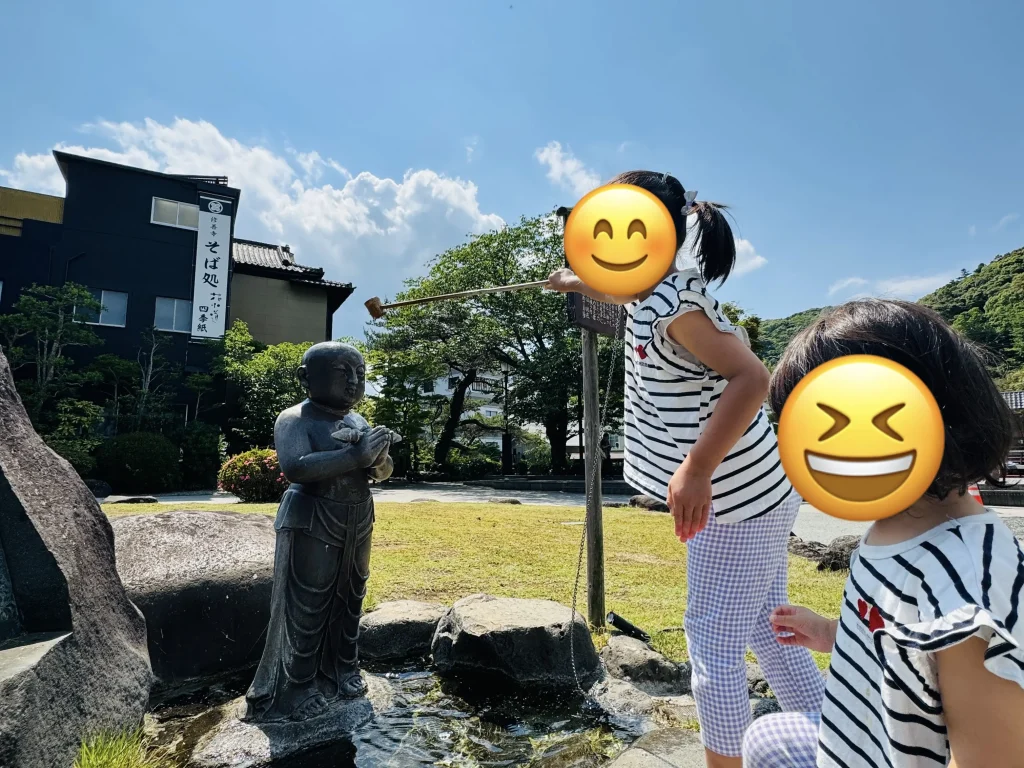 Our family exploring the streets of Shuzenji Onsen Town