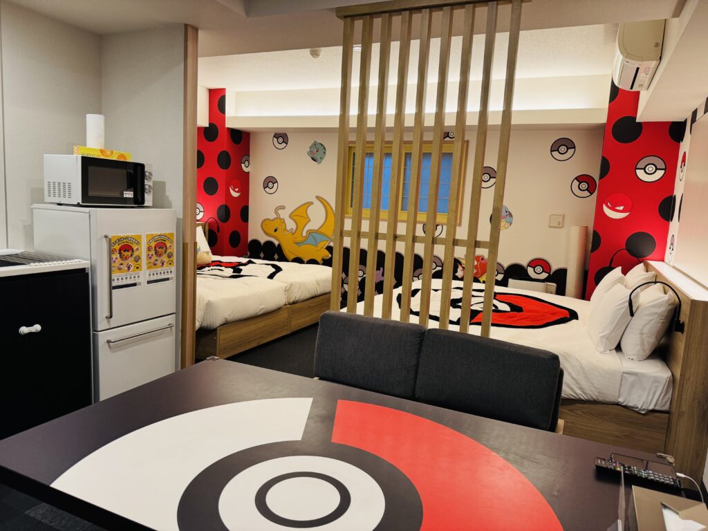 Spacious interior of the Pokémon Room at MIMARU TOKYO UENO EAST, designed for comfortable family stays.