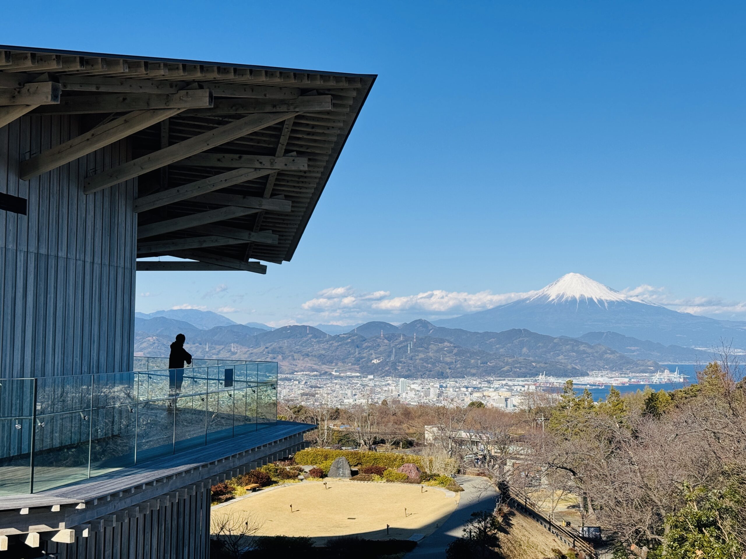 View from Nihondaira Yume Terrace overlooking Suruga Bay and Mt. Fuji