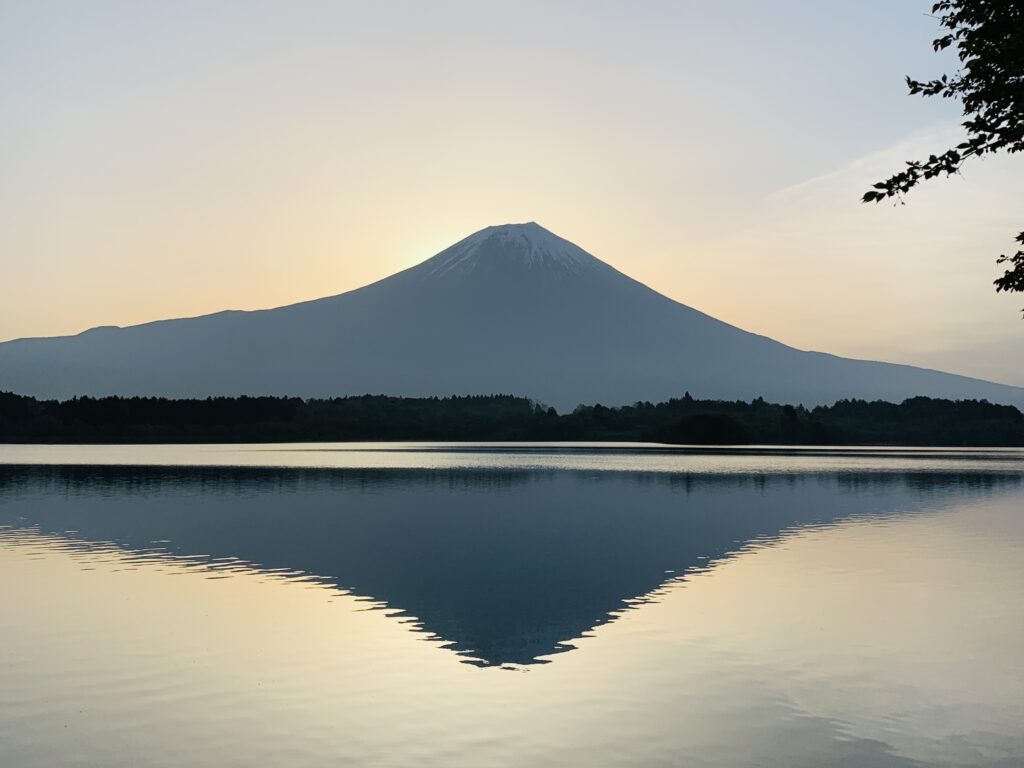 Stunning Mirror Reflection of Mt. Fuji on Lake Tanuki