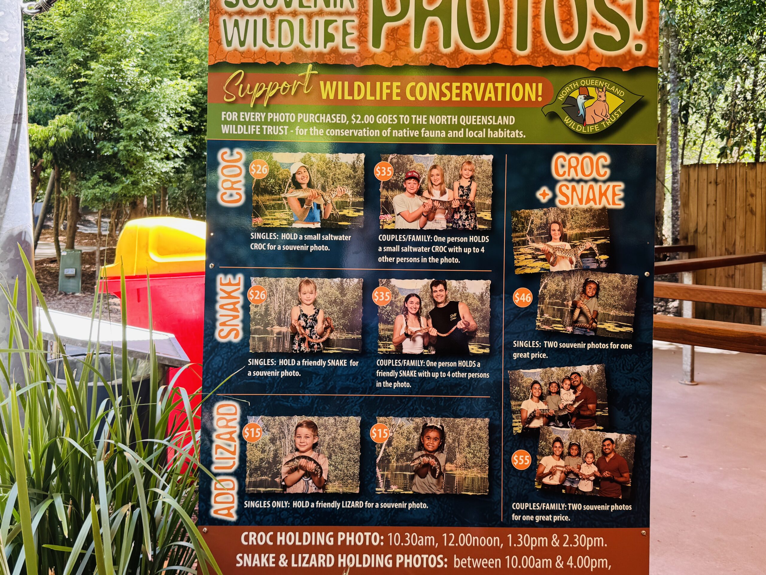 ハートリーズ・クロコダイル・アドベンチャーズ:赤ちゃんワニやヘビとの写真撮影プラン