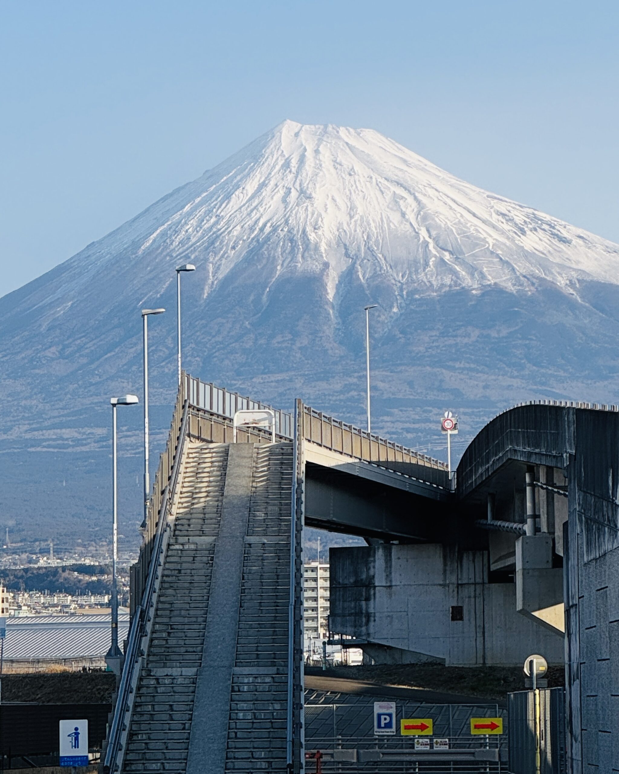 Mt. Fuji view from Fujisan Yume no Ohashi Bridge in Fuji City, Shizuoka